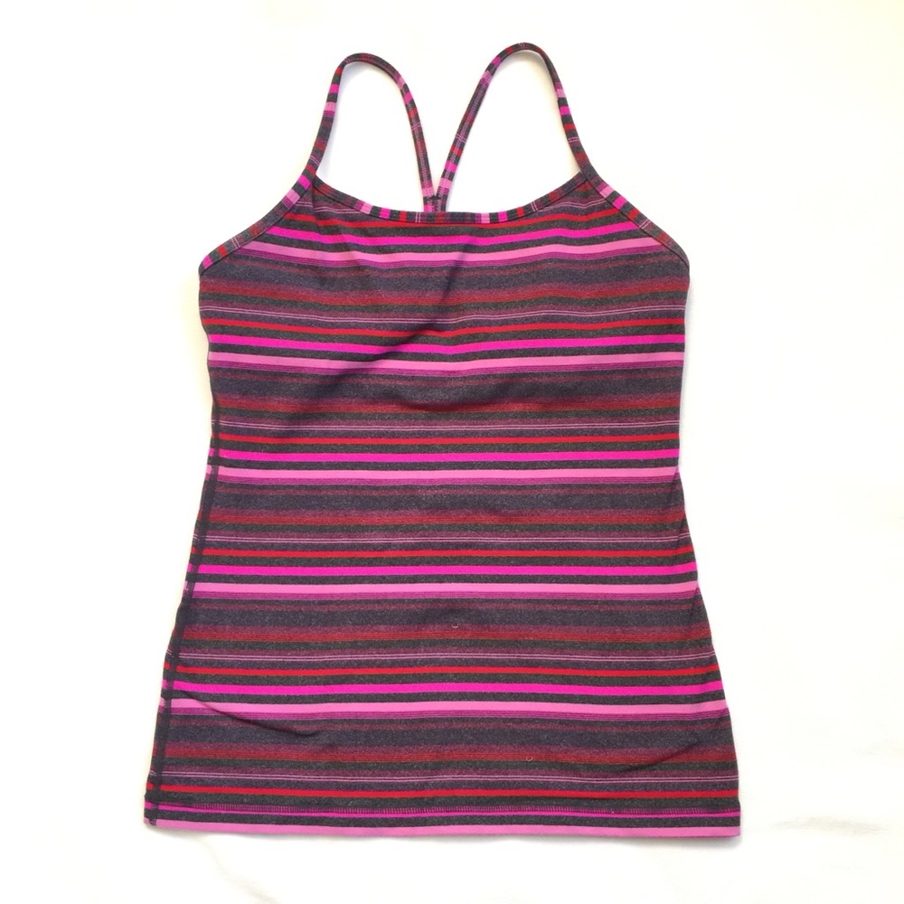 Lululemon Purple Stripe Power Y Tank Size 8